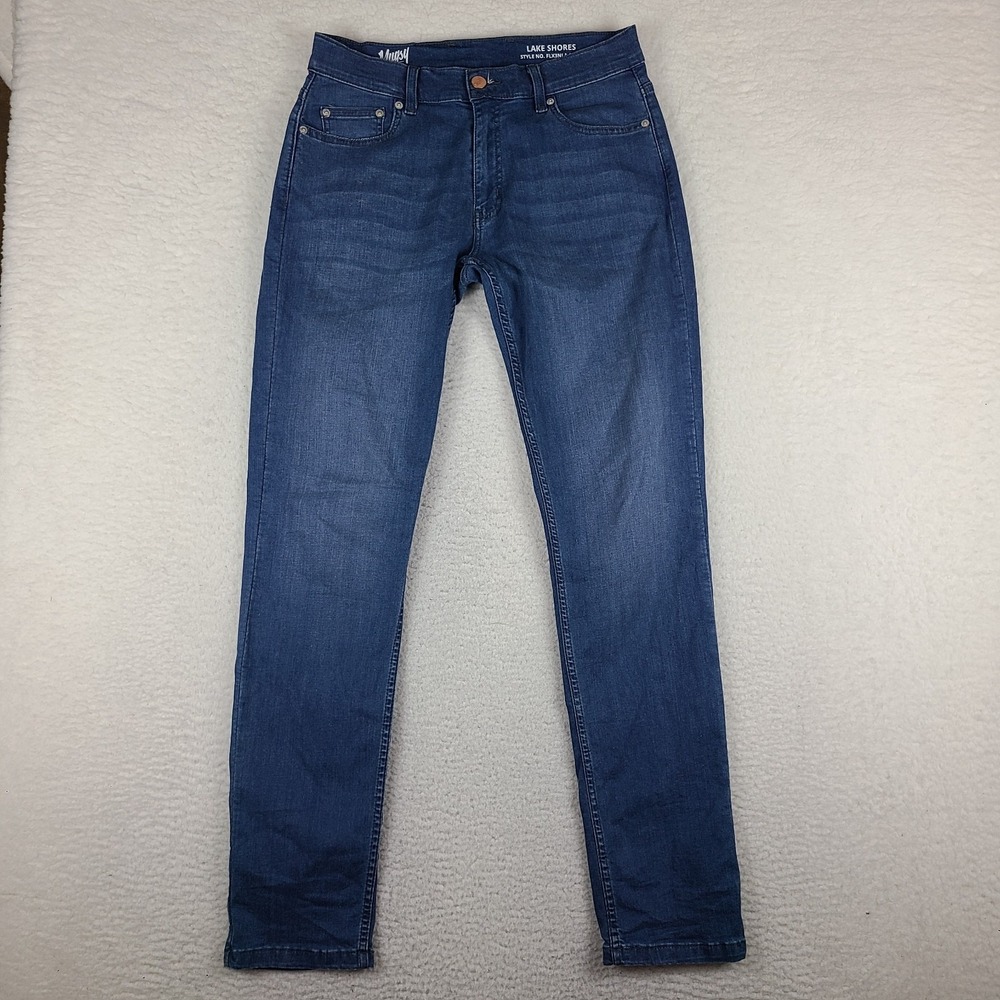 Mugsy Jeans Mens 32x34 Blue Lake Shores Slim Straight Medium Wash Denim‎ FLX3NLA